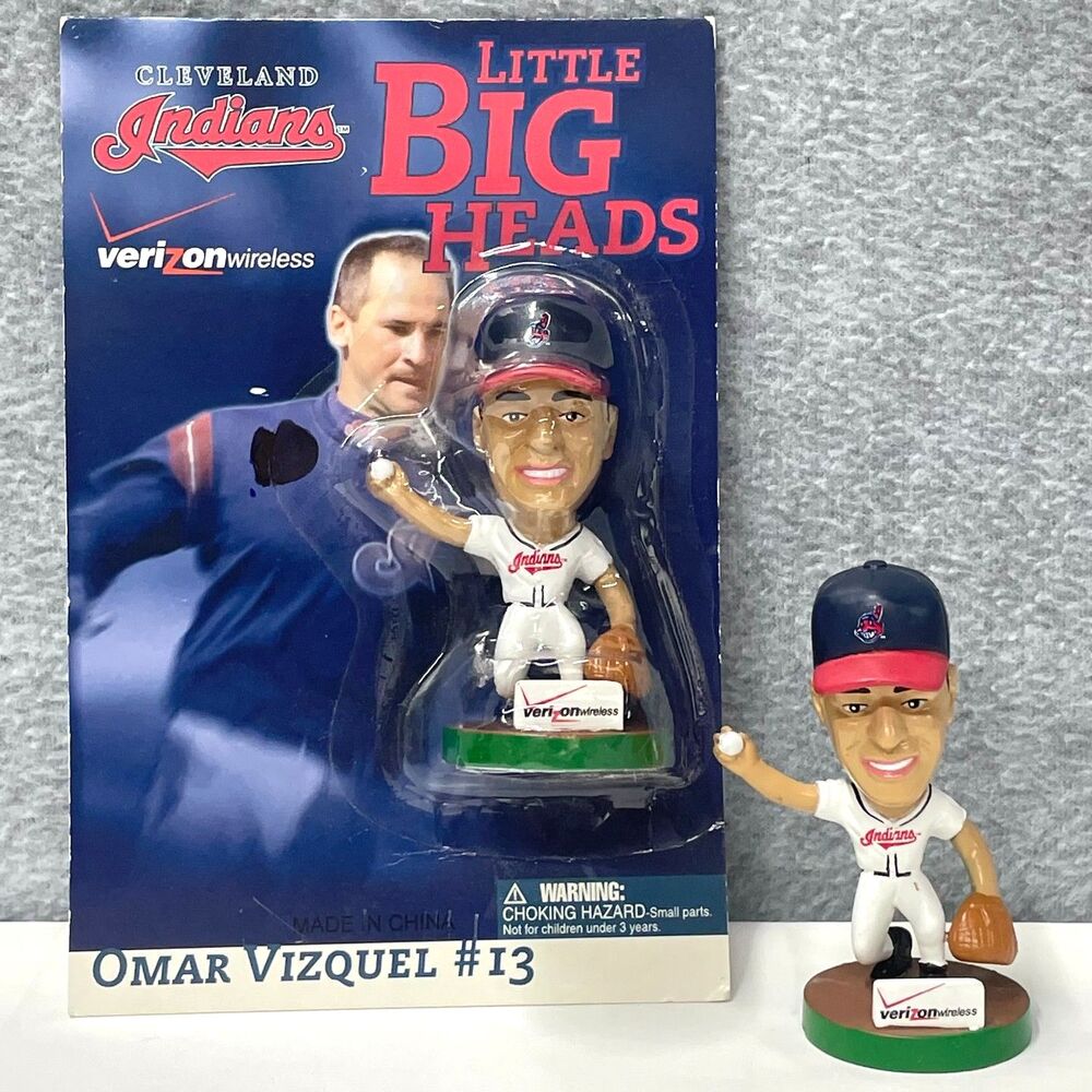 Omar Vizquel Indians Little Big Heads Figurine Set SGA Verizon w Box